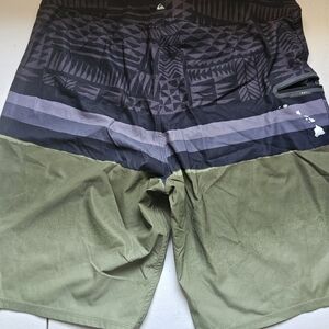 Quiksilver Black and Olive Board Shorts